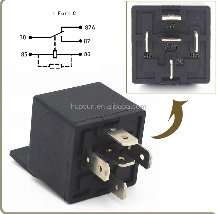 Free Sample Universal Type Automobile Relay Auto 1z 5pin Spdt 24v 50a