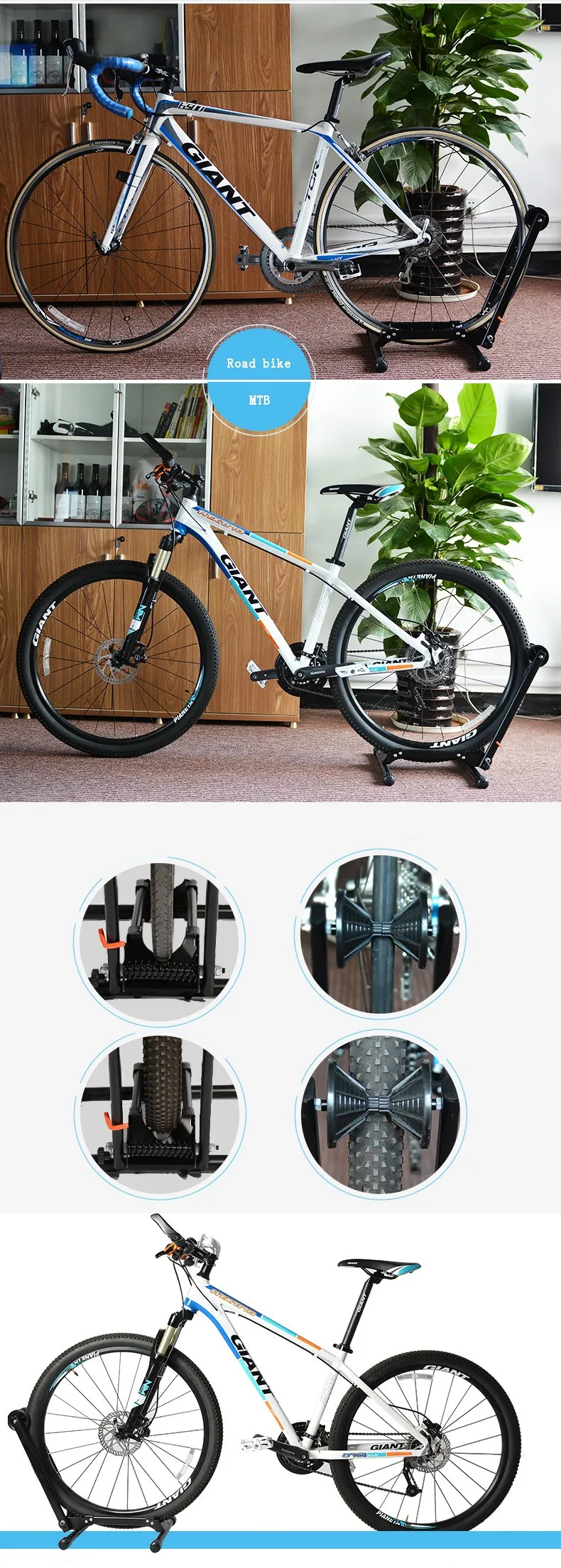 Rockbros Foldable Bicycle Bike Parking Rack Portable Bike Tire Holder L
