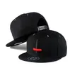 Ready to ship flat brim 100% cotton snapback cap hat with embroidery logo