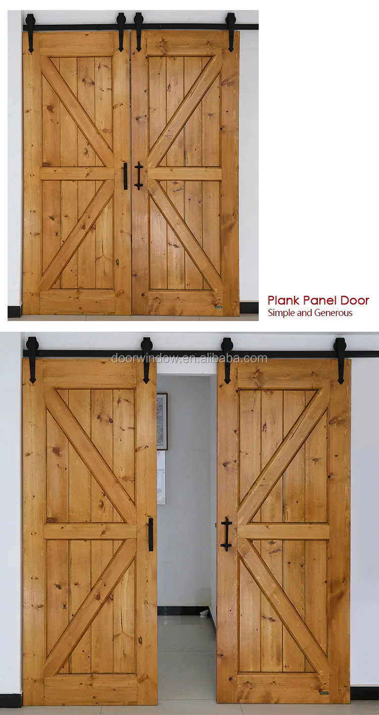 Best price offer wood door double K type interior barn door sliding door for house