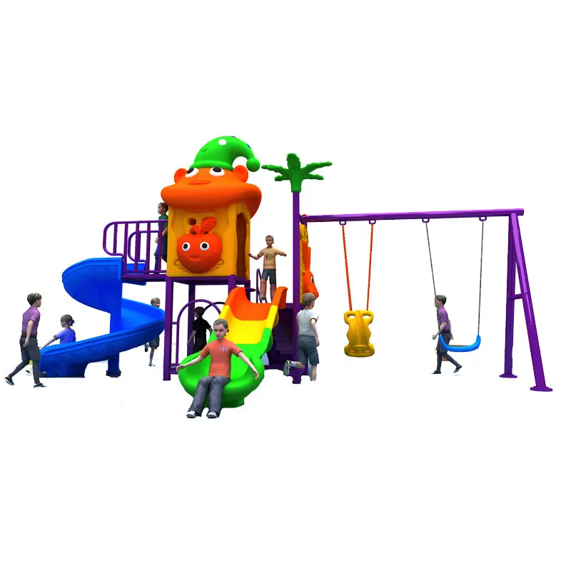 toddler plastic swing and slide set