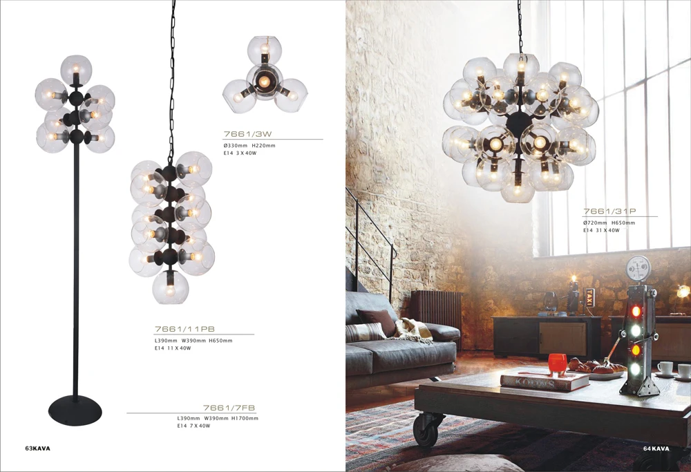Modern best-selling restaurant lighting chandelier simple style glass ball lamp shade design chandelier