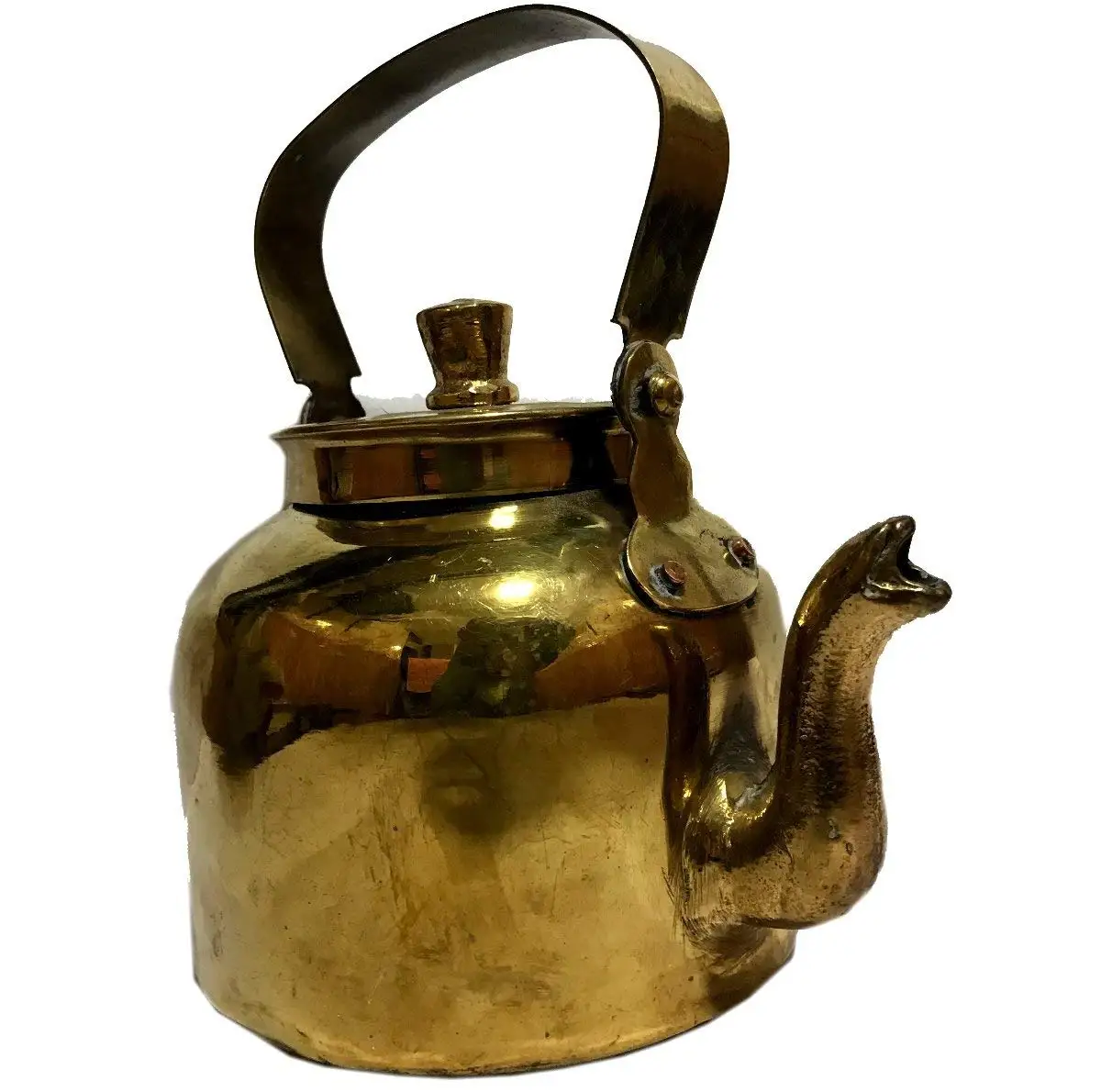 antique brass tea kettle