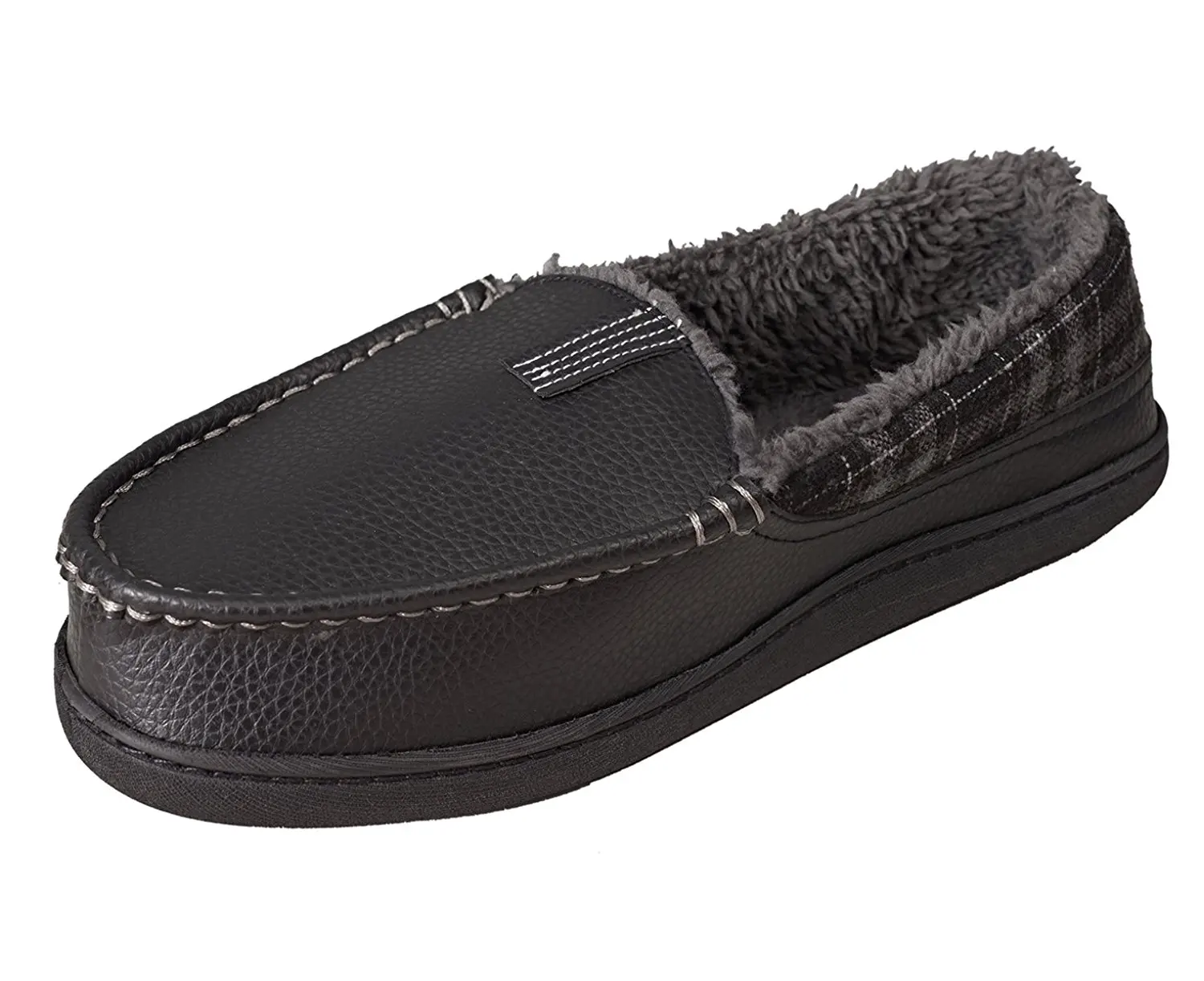 YILII Men's Warm Winter Slippers, Soft Faux Fur Lining,Anti-Skid Rubber Sole House Shoes Indoor/Outdoor