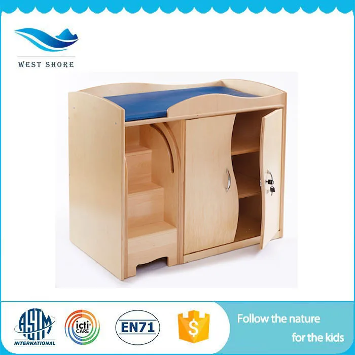 Finestquality Wood Daycare Furniture Portable Baby Crib With Changing