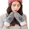 Lovely Cartoon Pattern Glove Outdoor Sports Ski Mittens Winter Warm Thick Cashmere Suede Leather Gloves