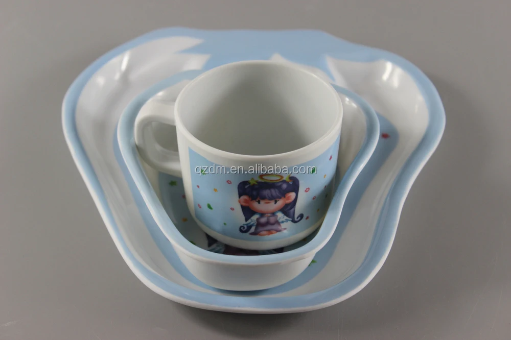 Strawberry Shape Melamine Children's Dinner Set Of 3 Piece