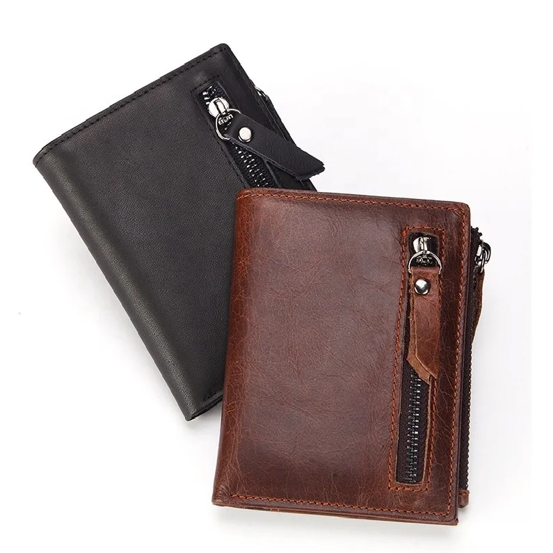 Последняя Мода Дизайн crazy horse кожаный кошелек Rfid блок безопасности кредитный держатель для карт Мужчины Натуральная кожа кошелек