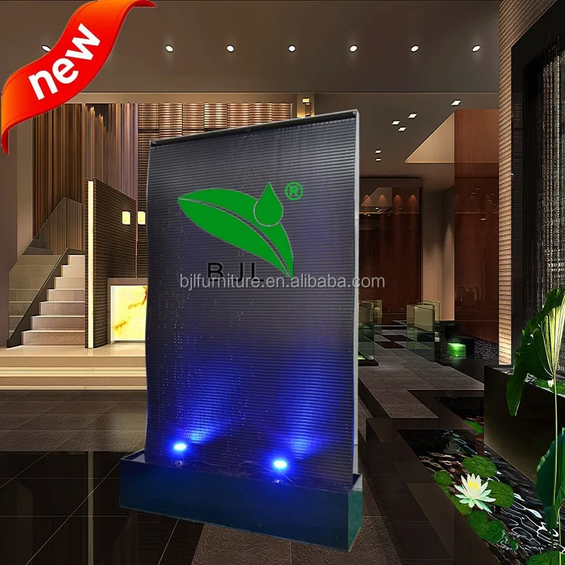 Hotel Lobby Wall Decoration Indoor Waterfall Water Features With Logo