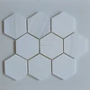 Big Hexagon White Nature Stone Marble Mosaic For Wall Backsplash