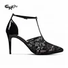Sexy Ladies Black Lace Girl Summer Shoes Sandals Women Evening Dress Shoes