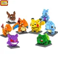LOZ Mini Poket Monster Pikachu Toys Charmander Bulbasaur Squirtle Mewtwo Eevee Anime Model Blocks Anime Building