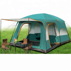 Hot Selling Popular 5 Persons Big Camping Family Tent 2 Rooms Luxury Safari Tent For Sale