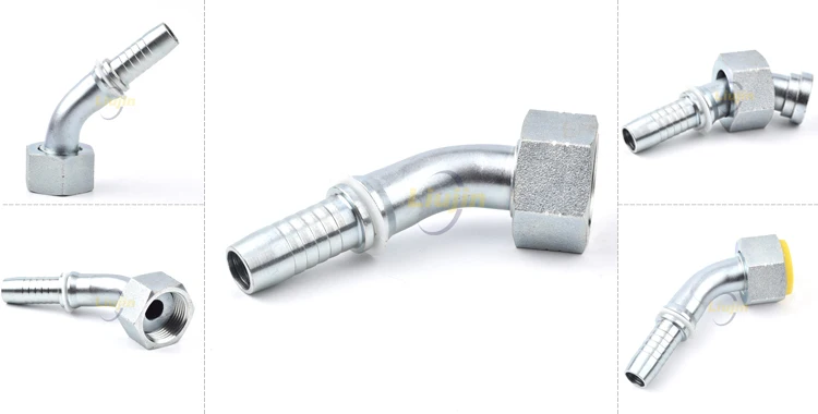 45 degree ORFS FEMALE FLAT SEAT swaged stainless steel hydraulic air hose fittings