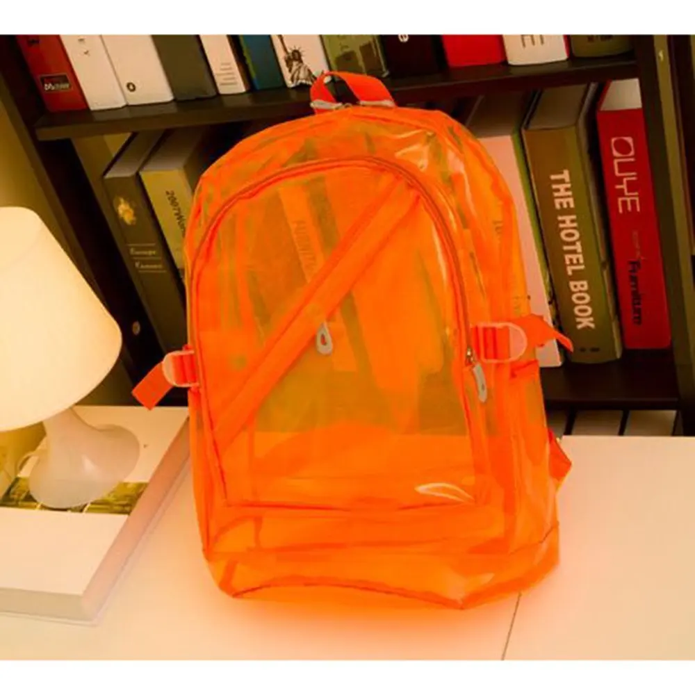 orange transparent purse