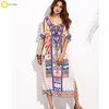 Bohemia Swimwear Boho Casual Printed Maxi Ethnic Kaftan Long Dress India Beach Dress
