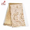 Multi Colored Beaded Lace Fabric Embroidered Lace Fabric For Indian Sarees