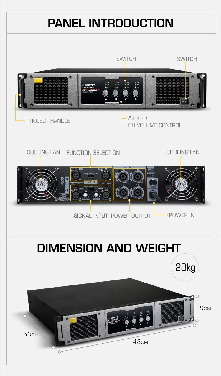 1u 2*1000w Ultrathin Digital Professional Power Amplifiers Buy 1u