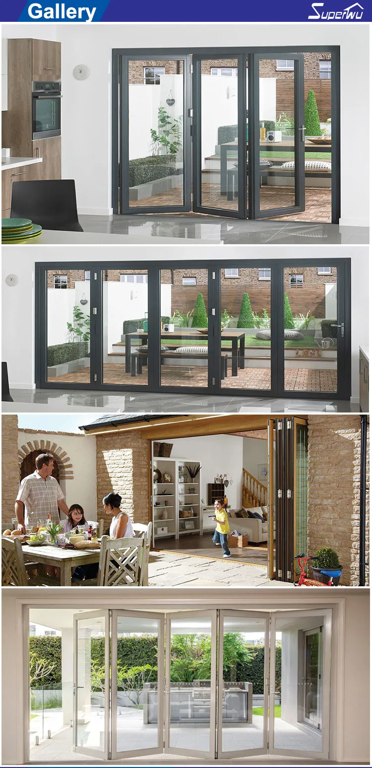 Thermal aluminum louvered aluminium bifold doors used exterior doors for sale Solution to Bullet and Hurricane Proof