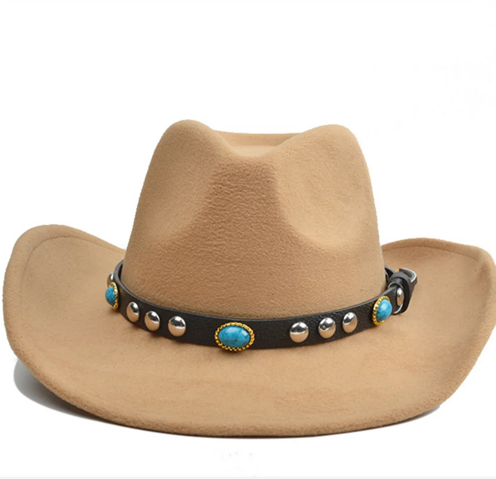Custom Men Brown Wool Felt Lemmy Cowboy Hat - Buy Lemmy Cowboy Hat ...