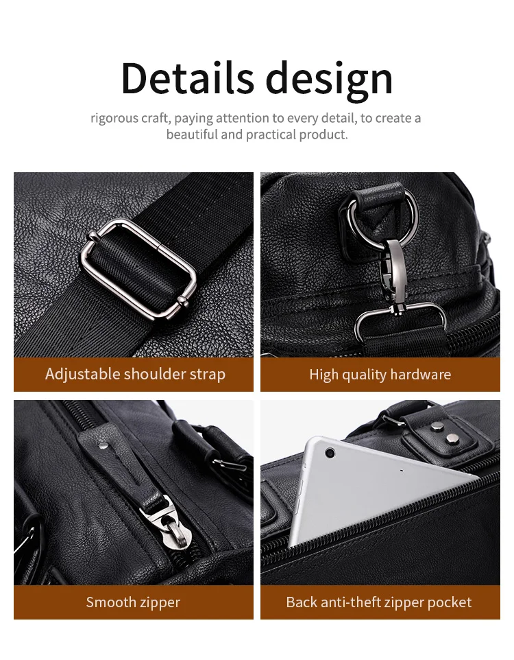 DIDE Brand Vintage Luxury Handbag Travel Men Leather Duffel Bag Custom logo
