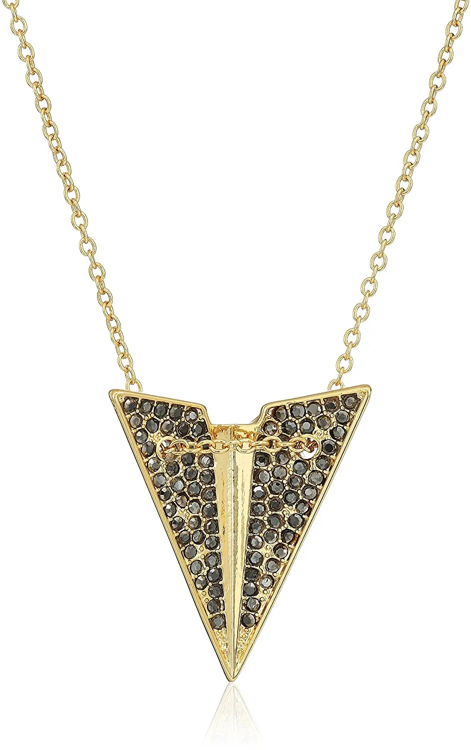 Rebecca Minkoff Womens Pave Paper Plane Pendant Necklace