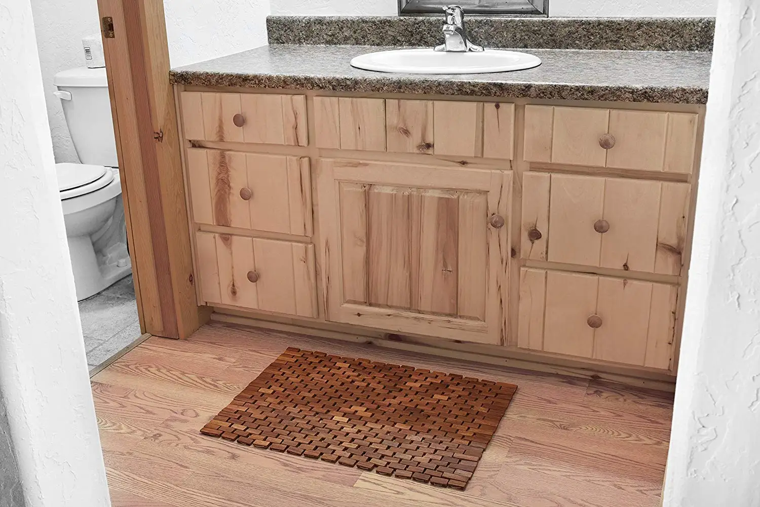 Tapetes De Banho Wood Bamboo Spa Shower Bath Mat Large Mildew Resistant ...