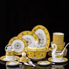 Hot sale 60 pieces hand painted bone china ceramic dinnerware set used for home,hotel,restaurant,office