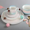 latest models Rainbow design Ceramic tableware plate bowl and cup