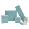 New design fresh light green paper jewelry box factory customized logo plastic box for ring pendant bracelet