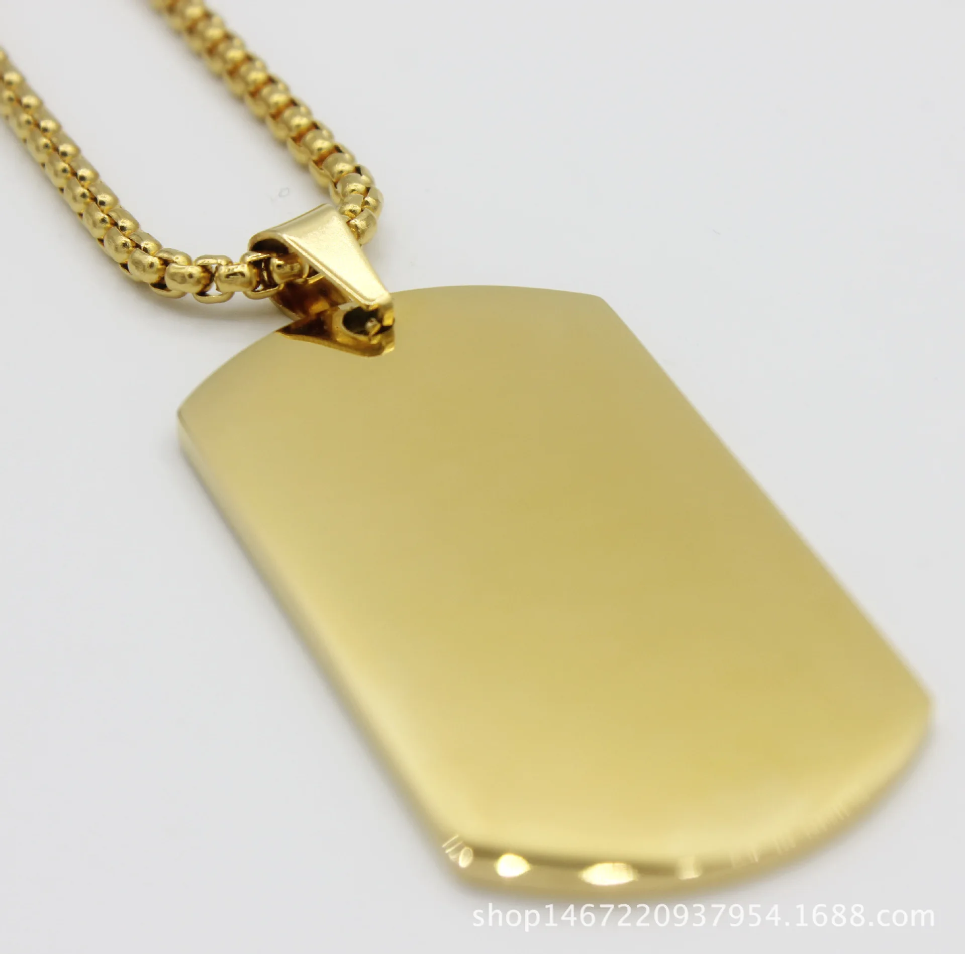 Stainless Steel Necklace Square Pendant Engravable Blank Jewelry For