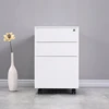 luoyang office equipment metal white 3 drawer vertical mobile pedestals file cabinet for storage document