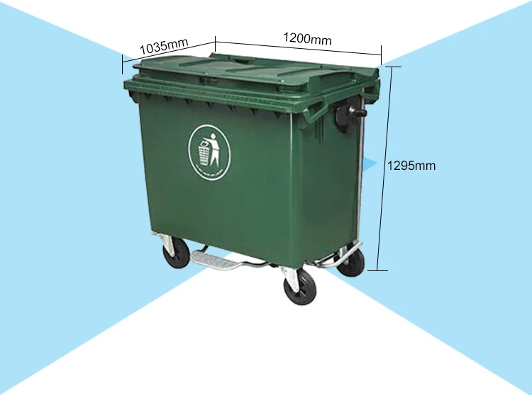 1100l Large Garbage Containers Dustbin For Sale In Ghana With Wheels