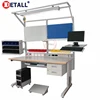 Detall iso9001 modular stainless steel industrial antistatic lab work table with cabinet