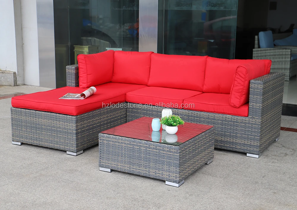 All Weather Modern Kd Outdoor Sectional Sofa Garden Rattan Furniture
