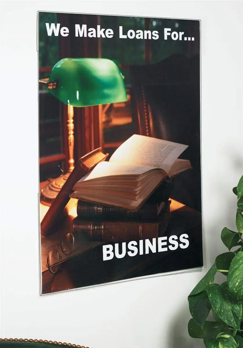 Displays2go Wall Mount Sign Holder for 24 x 36 Inches Poster, Clear Acrylic Frame with Slide-In Design, Mounting Hardware Included (WMPH2436)