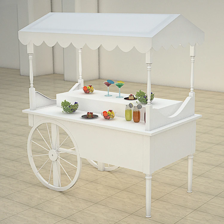 Factory Customized Wooden Candy Cart Timber Candy Carts Wood Food Carts