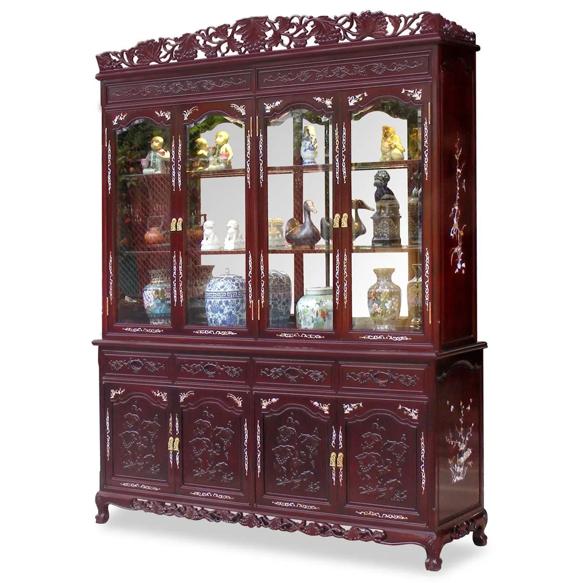 Buy China Furniture Online Rosewood China Cabinet 72 Inches