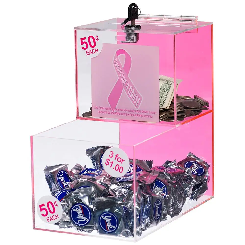 Top Selling Wholesale Custom Acrylic Donation Box With Candy Box Clear