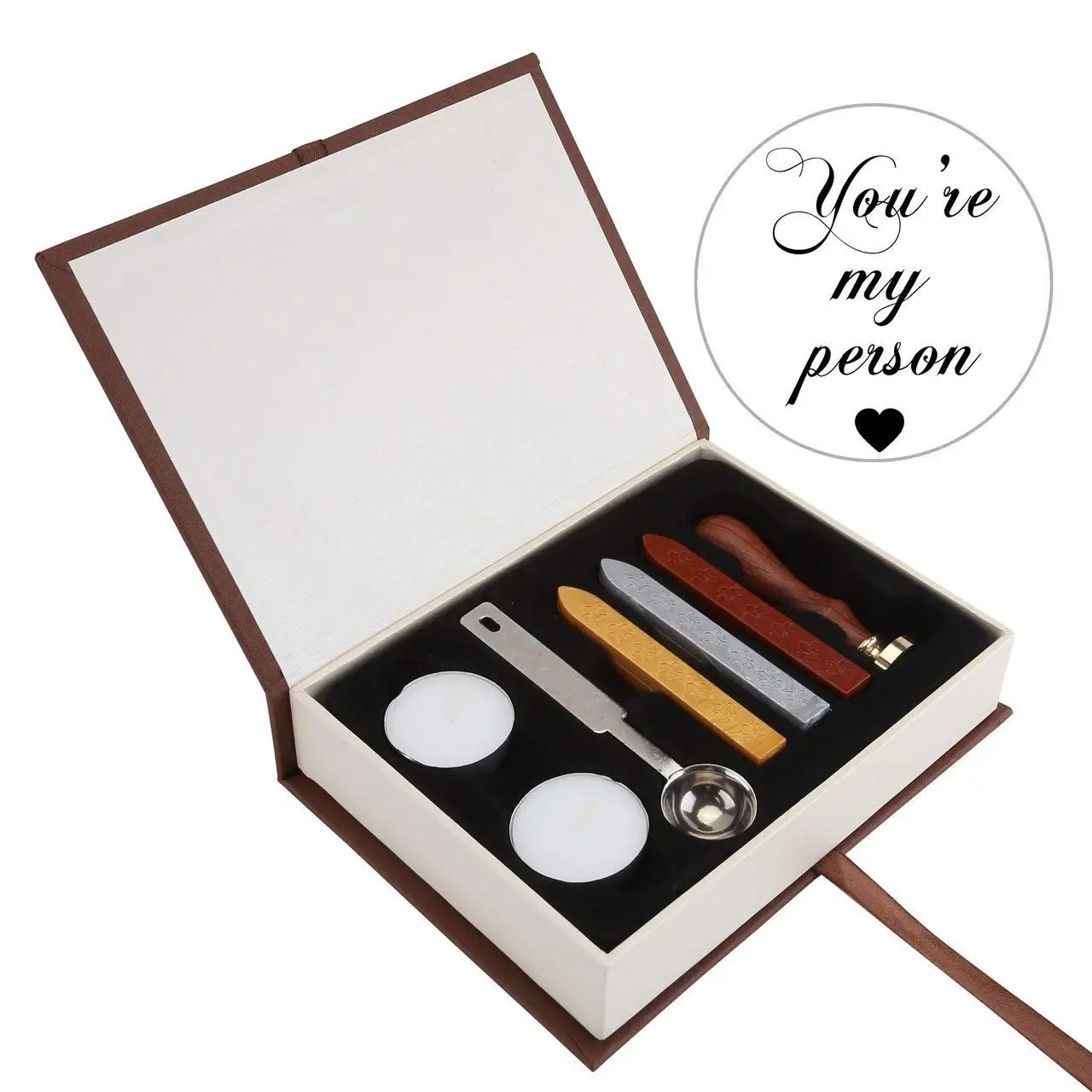 You're My Person Wax Seal Stamp Kit, Yoption Classic Vintage You're My Person Seal Wax Stamp Set, Retro You're My Person Seal Stamps Maker Gift Box Set