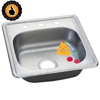 insert sink stainless steel kitchen holes tap bowl single larger
