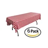 Rectangular Heavy Duty Table Cover Red And White Checkered Design Premium Plastic Tablecloth Plastic Table Cover