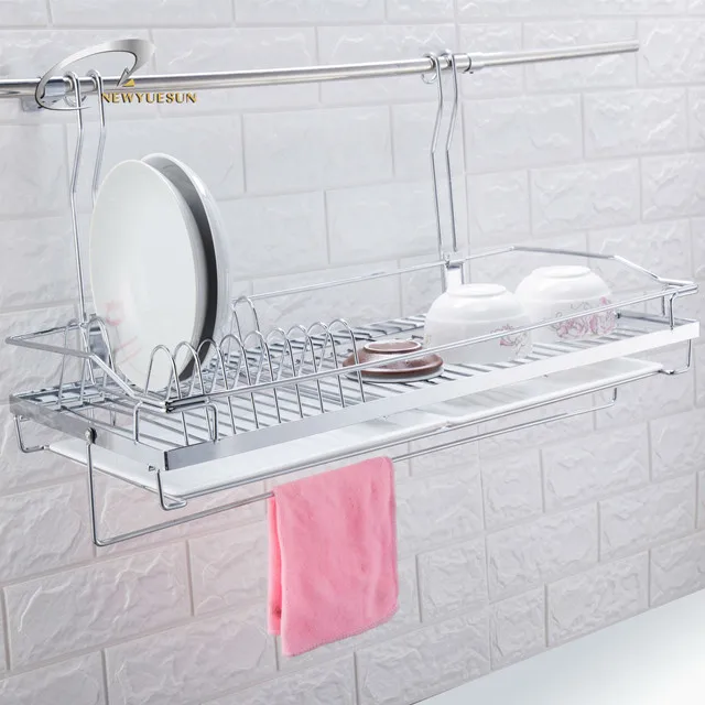 Kitchen Accessories Metal Wall Hanging Dish Drying Rack Drainer Buy