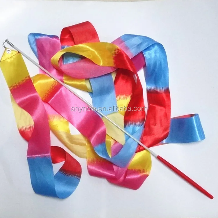 High Quality Colorful Silk Gymnastic Ribbons With Sticks Buy