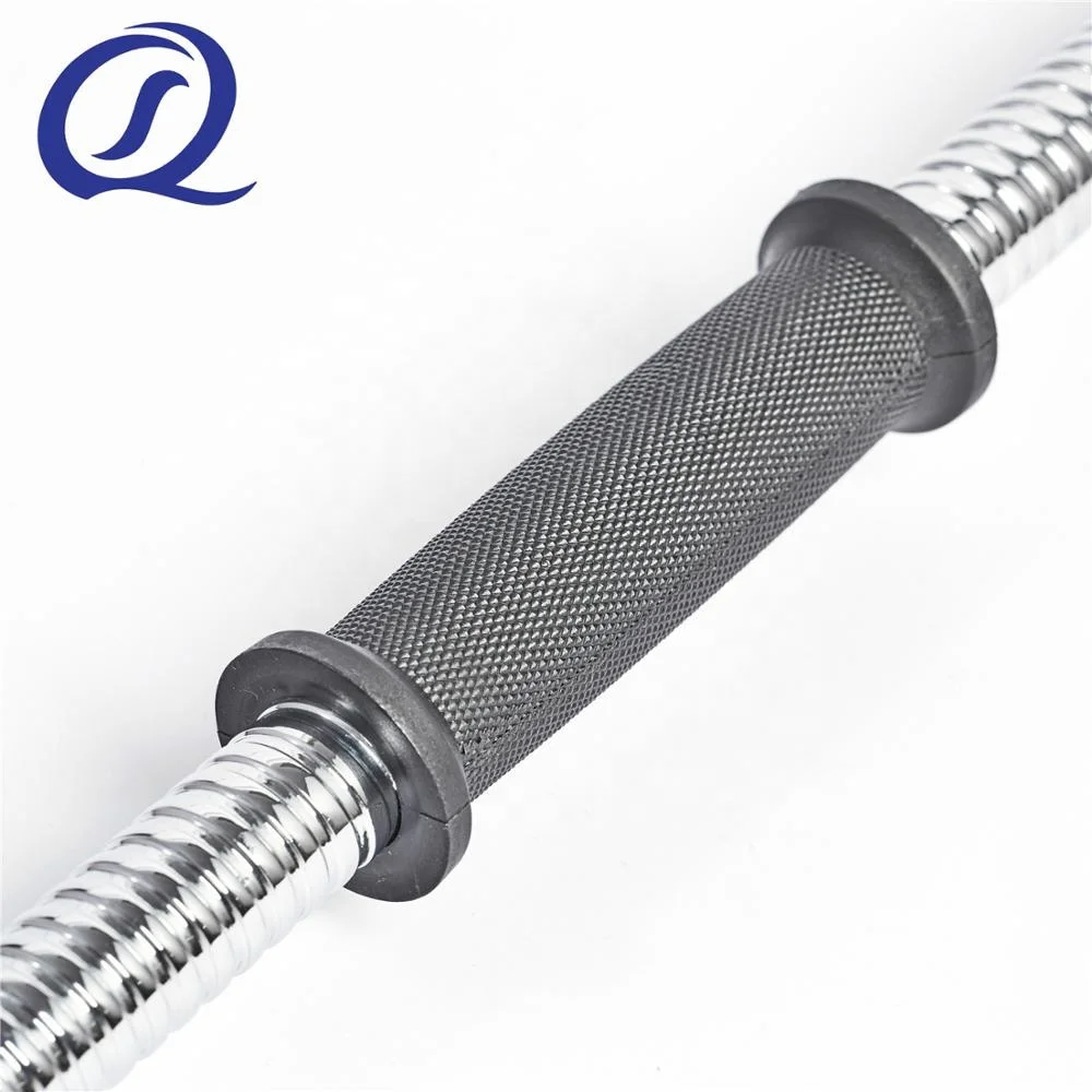 Chromed Steel Hollow Threaded Dumbbell Bar With Two Plastic Spinlock