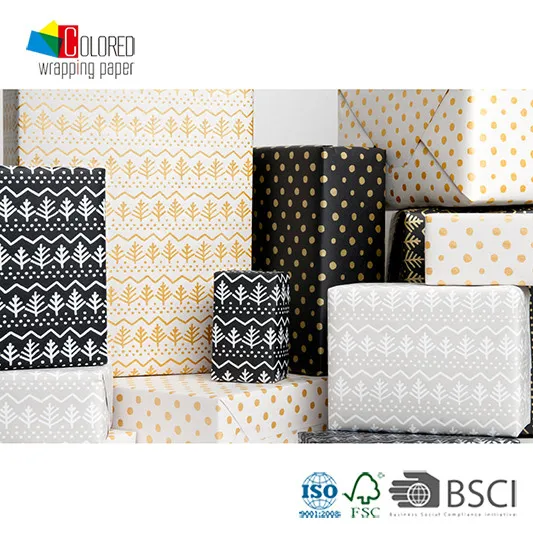 Best Selling Christmas Gift Wrapping Paper Gift Packaging Paper Sheets Customized Design and Sizes Wrapper