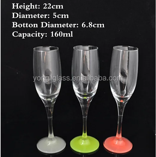 Wholesale led champagne glass ,Glow in the dark glass cup , fluorescent cup manufacturer for party