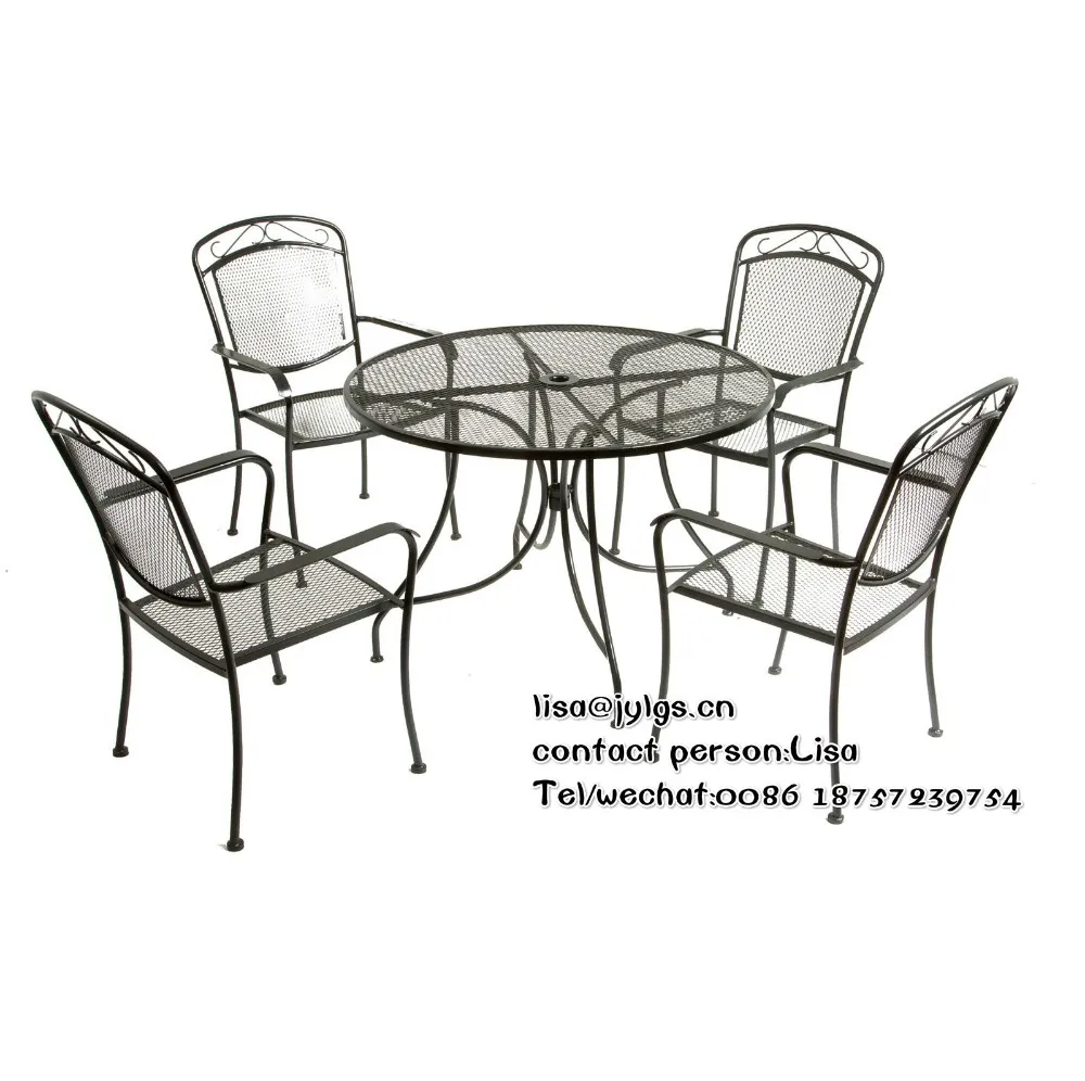 5-pieces Outdoor Garden Sets Wrought Iron Table And Chairs - Buy Garden