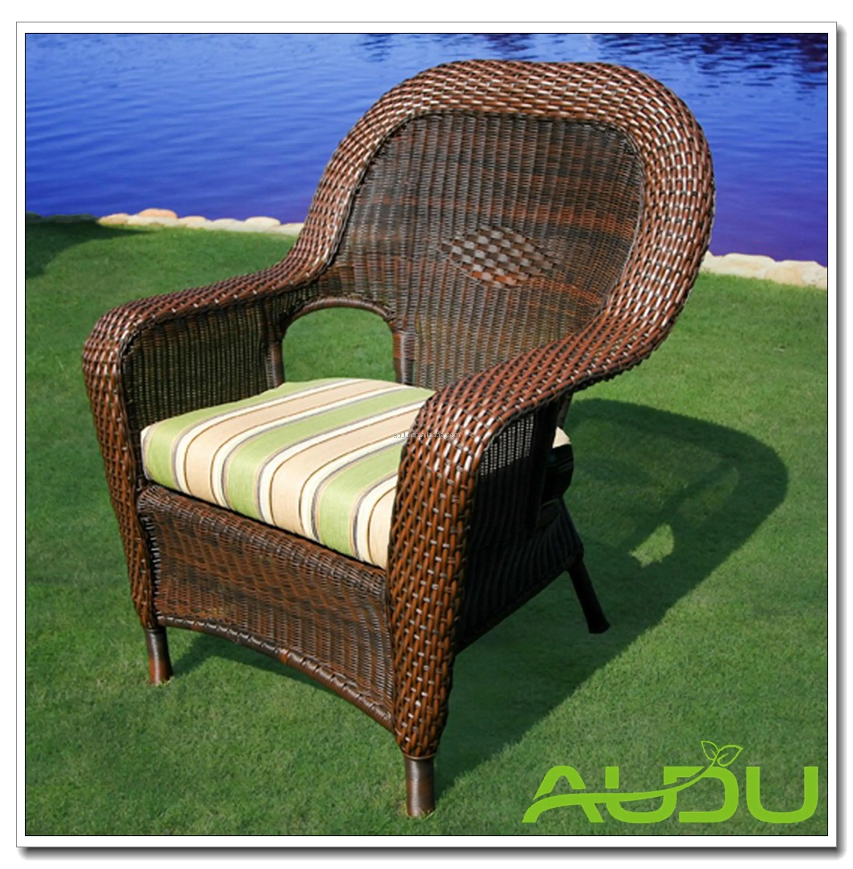 Audu Hot Sale Outdoor Pe Rattan Chair Garden Wicker Dining Furniture