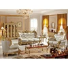 foshan royal luxury italy living room furniture sets gold leaf sofa set